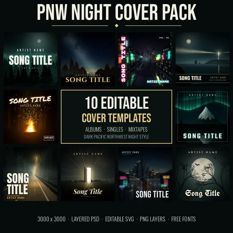 PNW Night Cover Pack preview grid